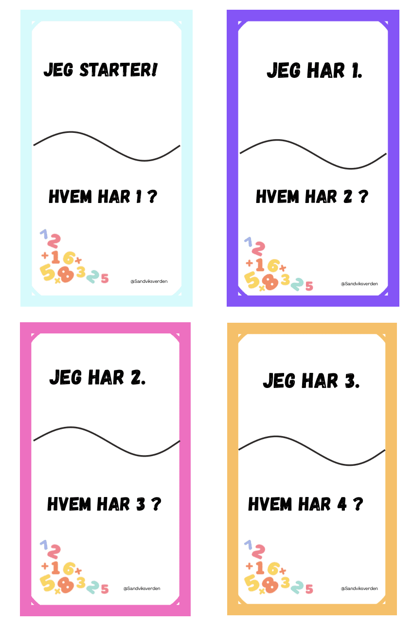 Loop med tall fra 1-20