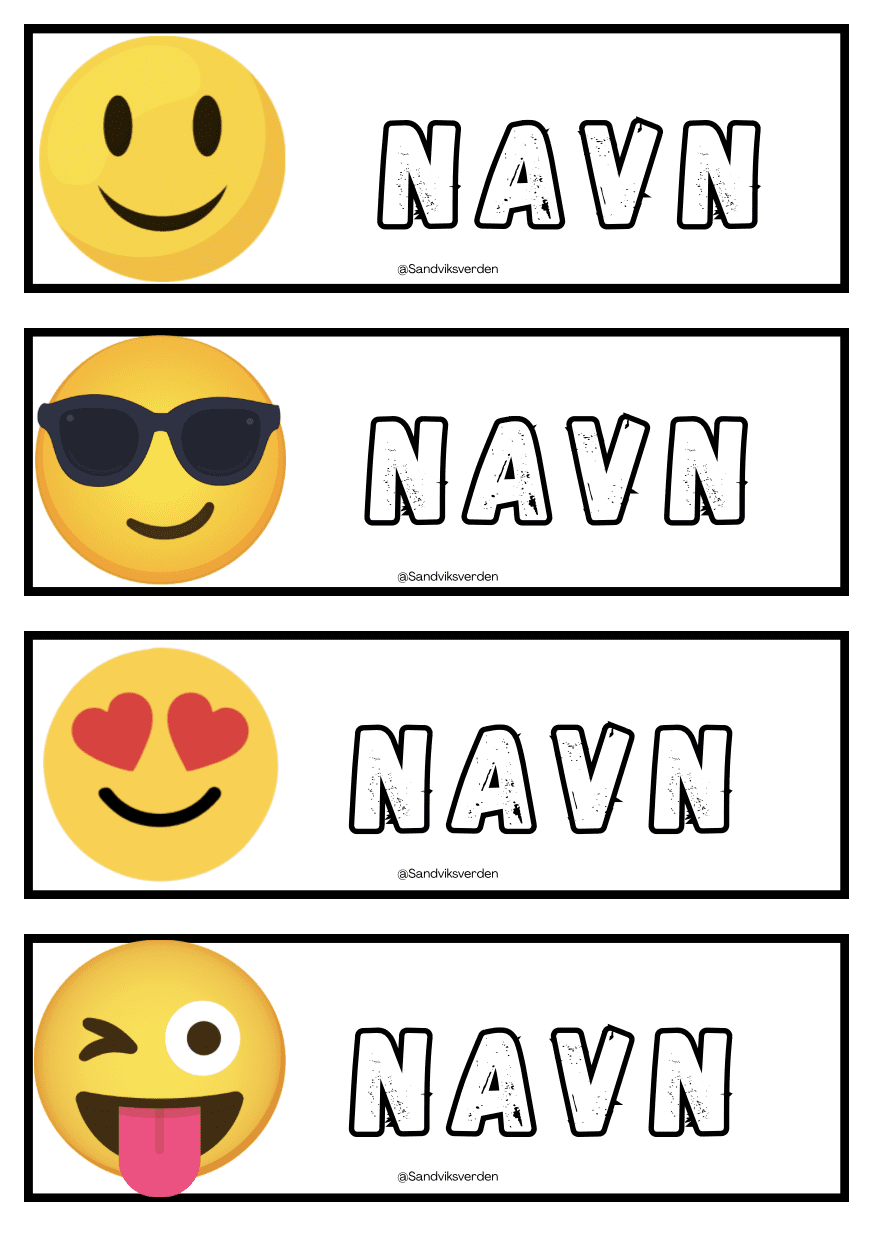 Navnelapper - Smiley