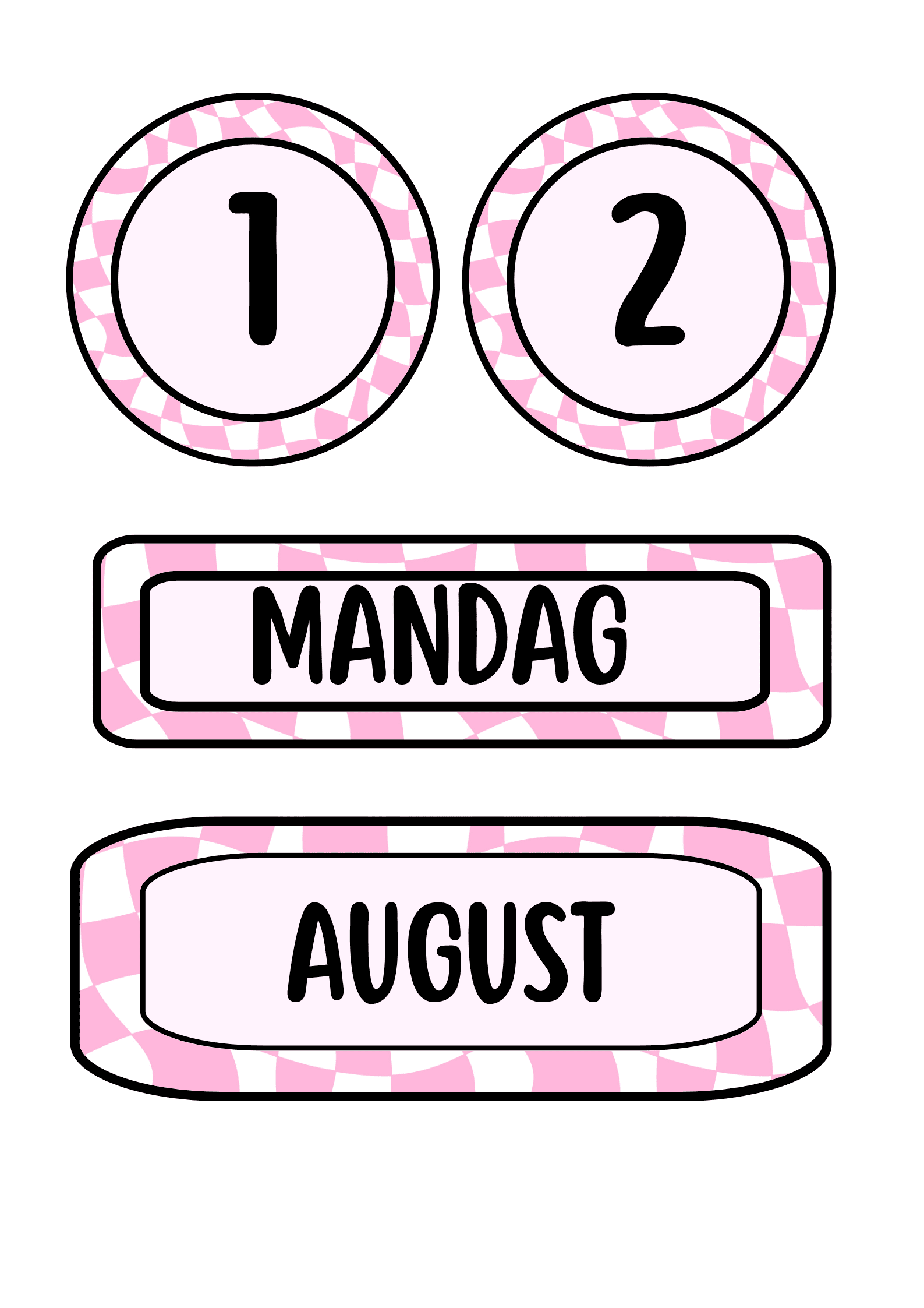 Vegg timeplan (rosa tema)