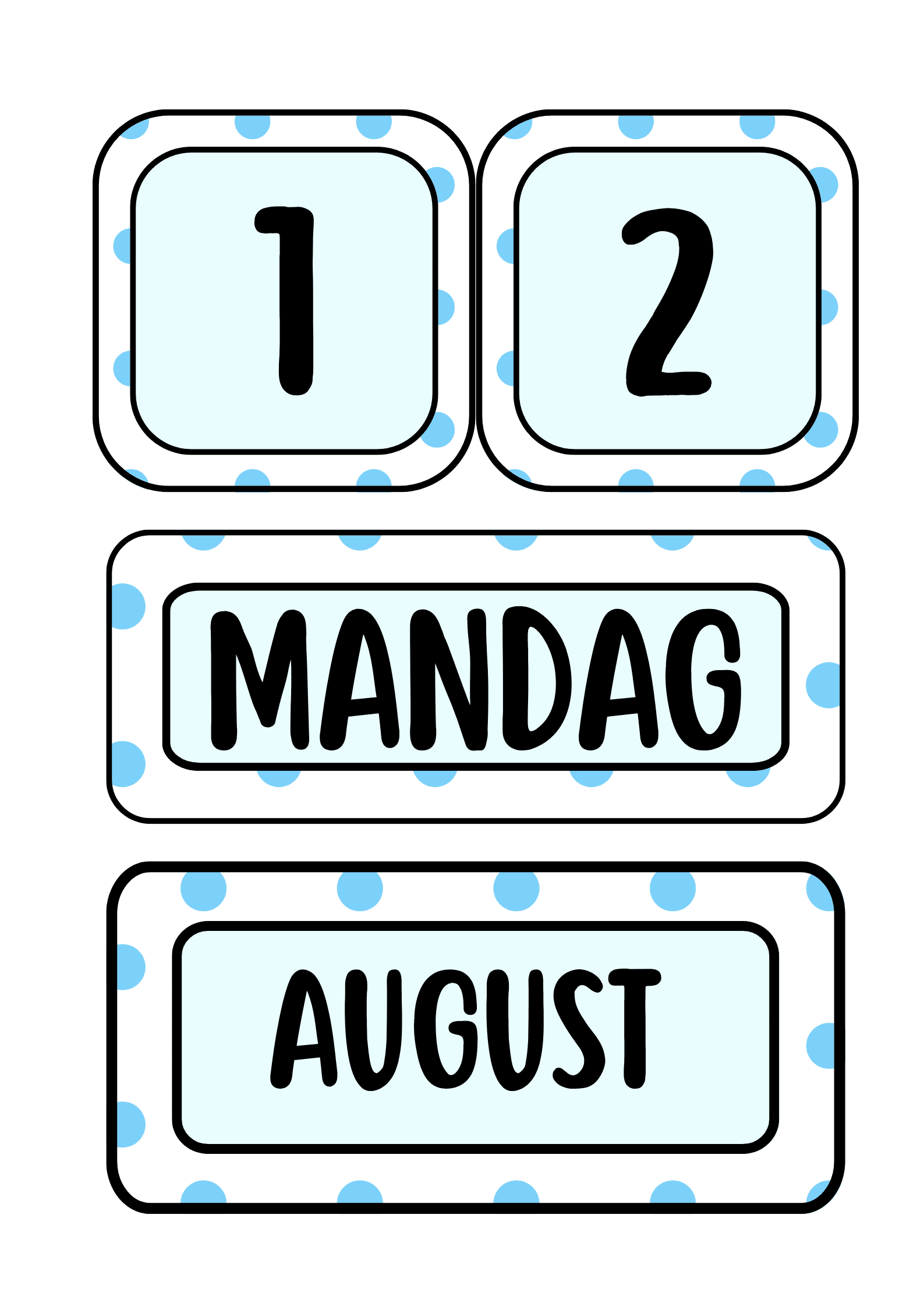 Vegg timeplan ( blått tema)