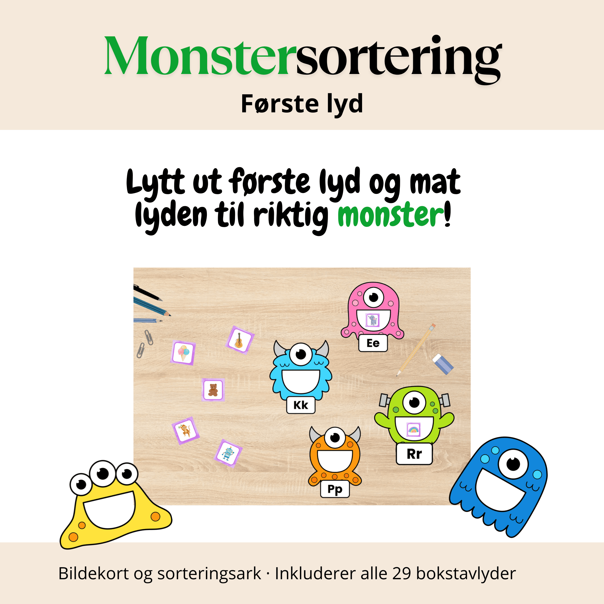 Monstersortering! Første lyd