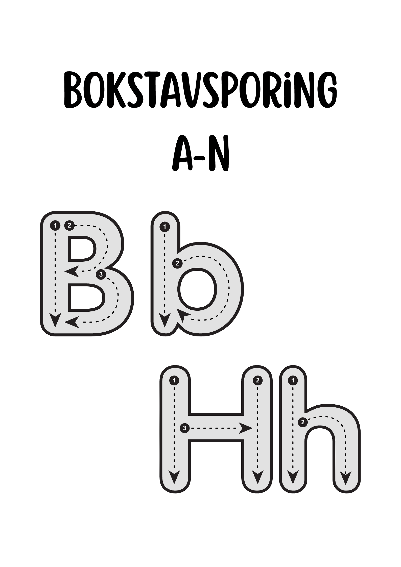 Bokstavsporing (A-N)