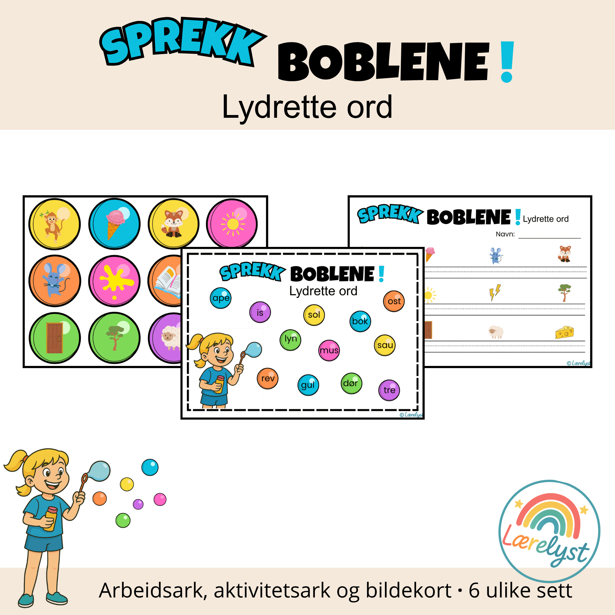 Sprekk boblene! Lydrette ord