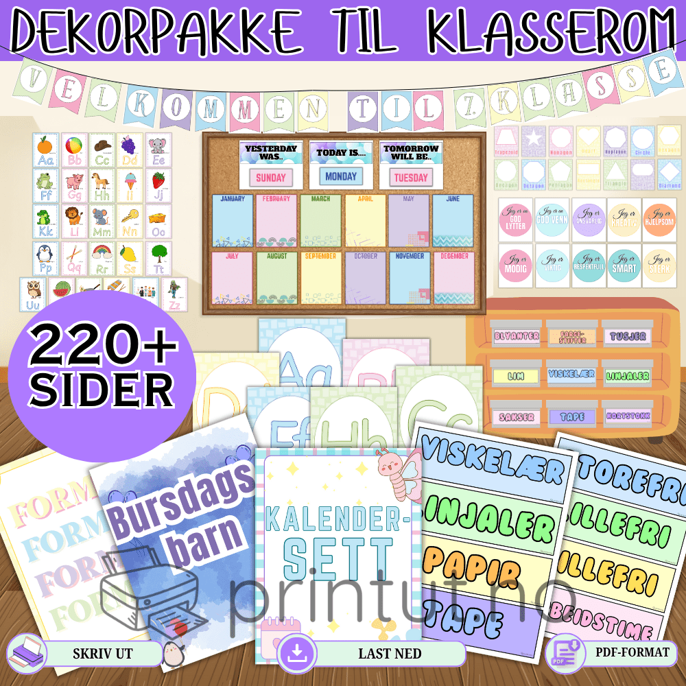 Dekorpakke klasserom 220+ sider