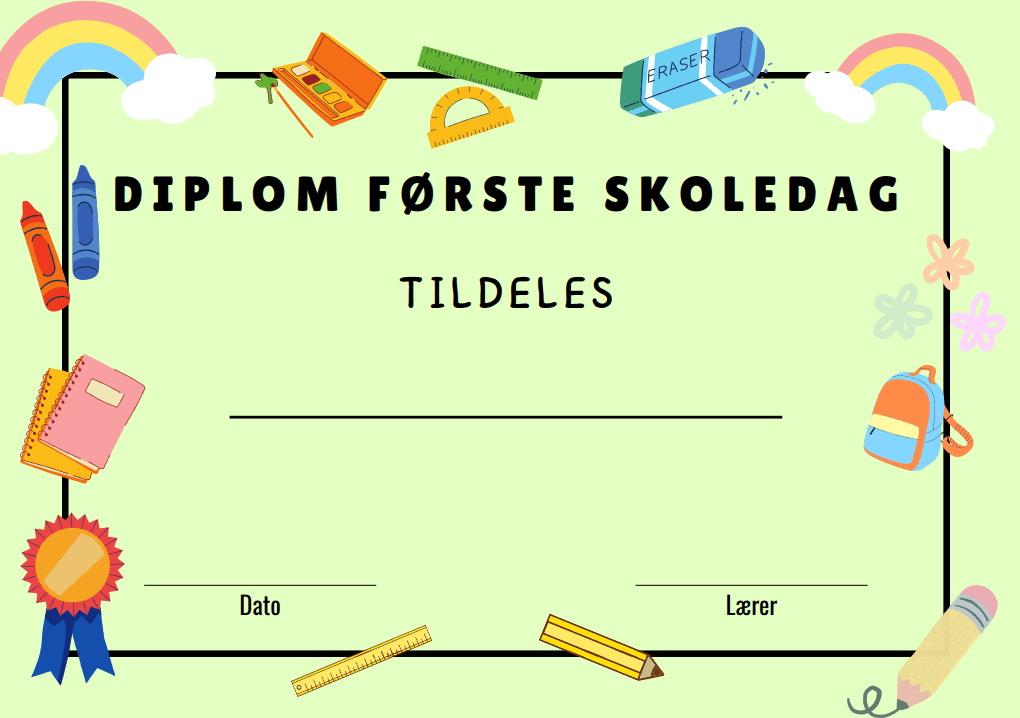 Diplom første skoledag