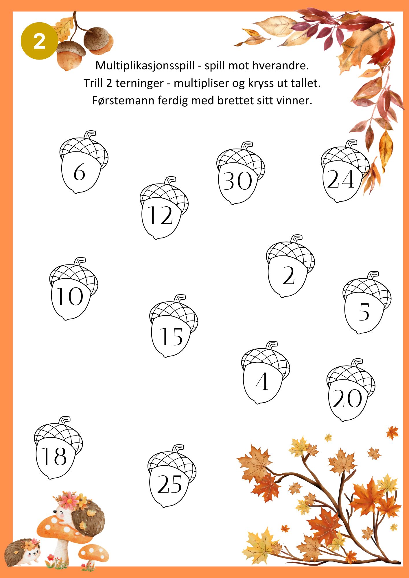Høst - multiplikasjon med 1- til 6 gangen - Bilde 3