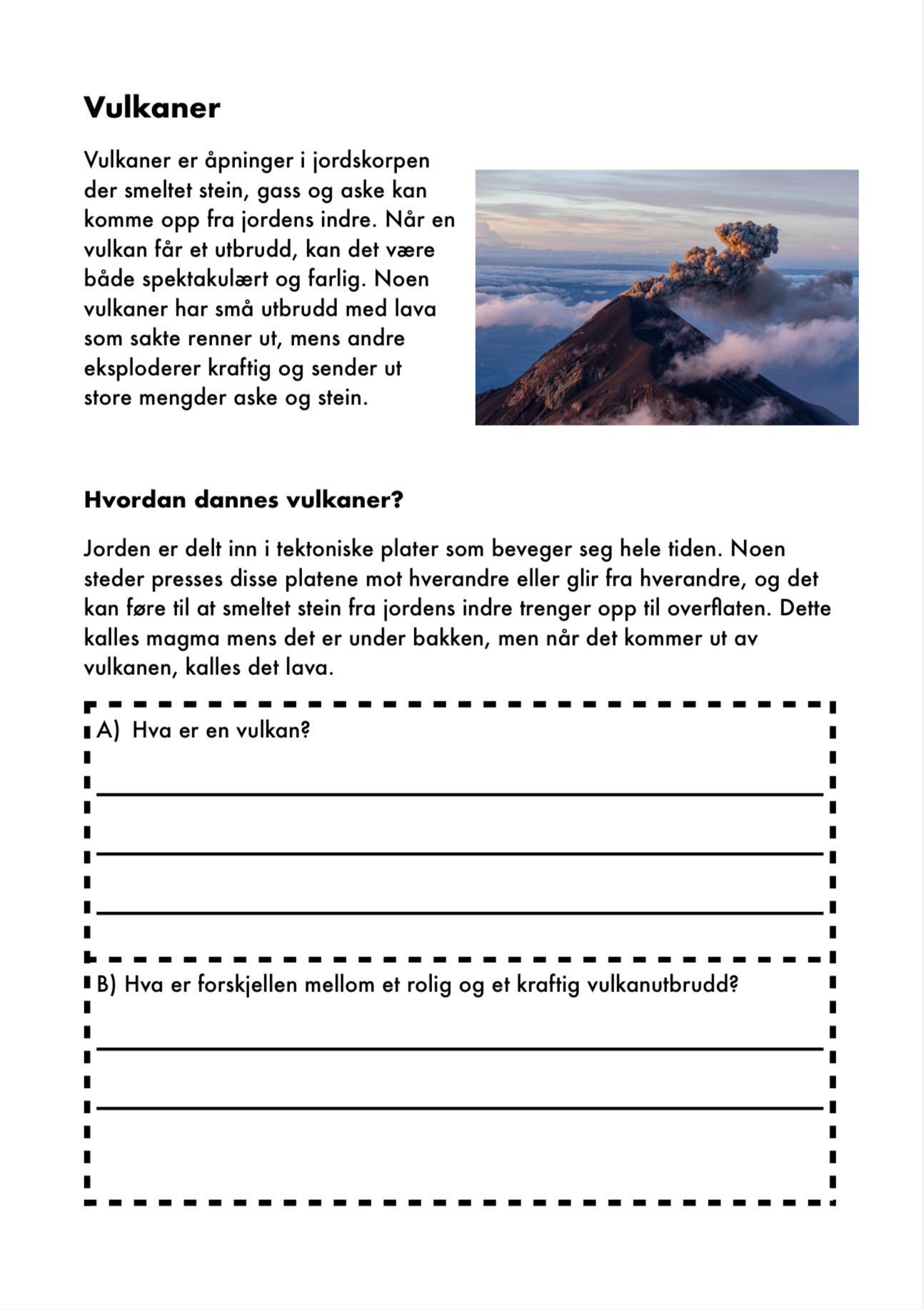 Arbeidshefte Vulkaner - Bilde 2