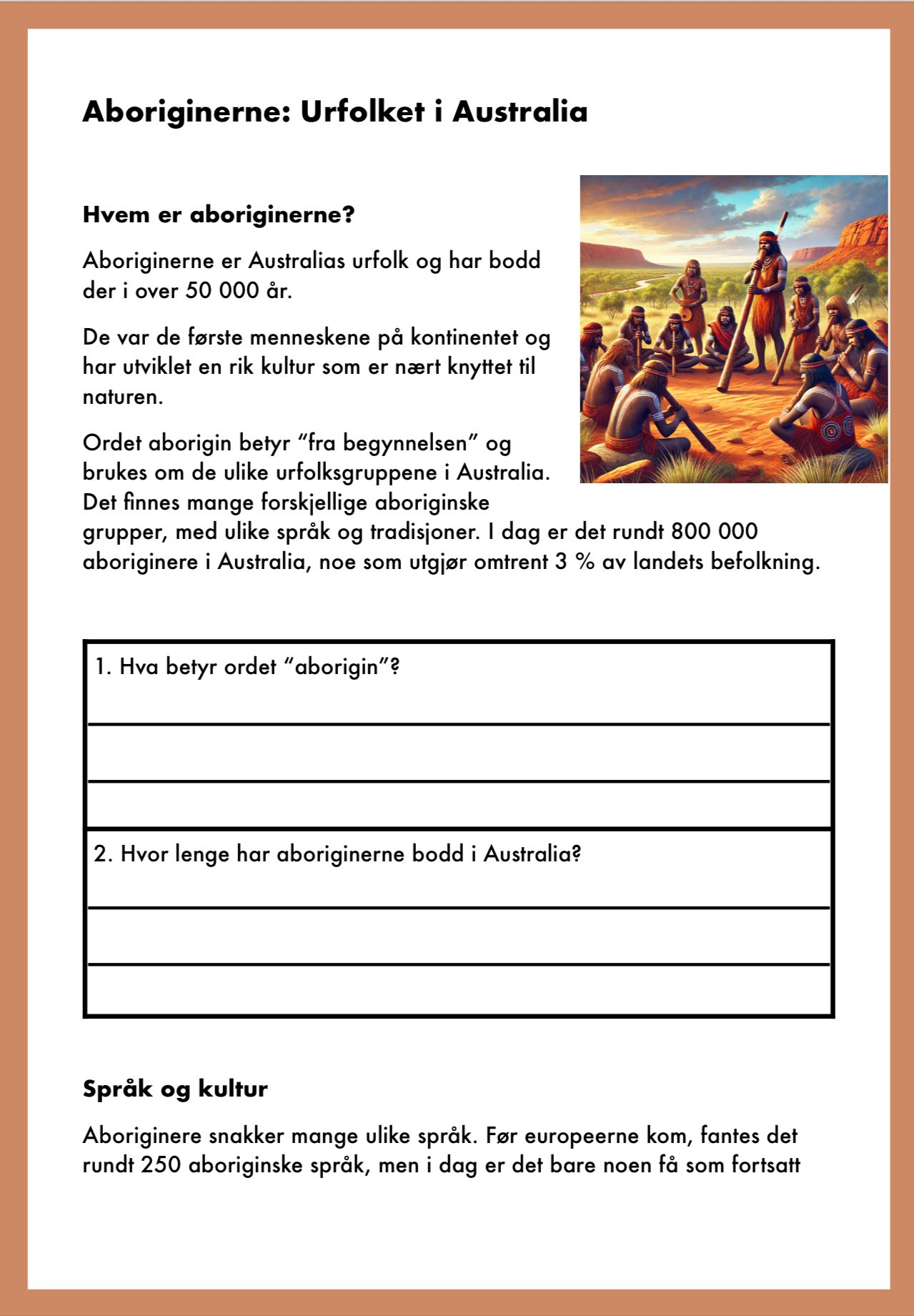 Arbeidshefte Aboriginerne - Bilde 2