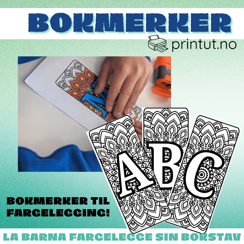 Bokmerker A–Å – Til fargelegging