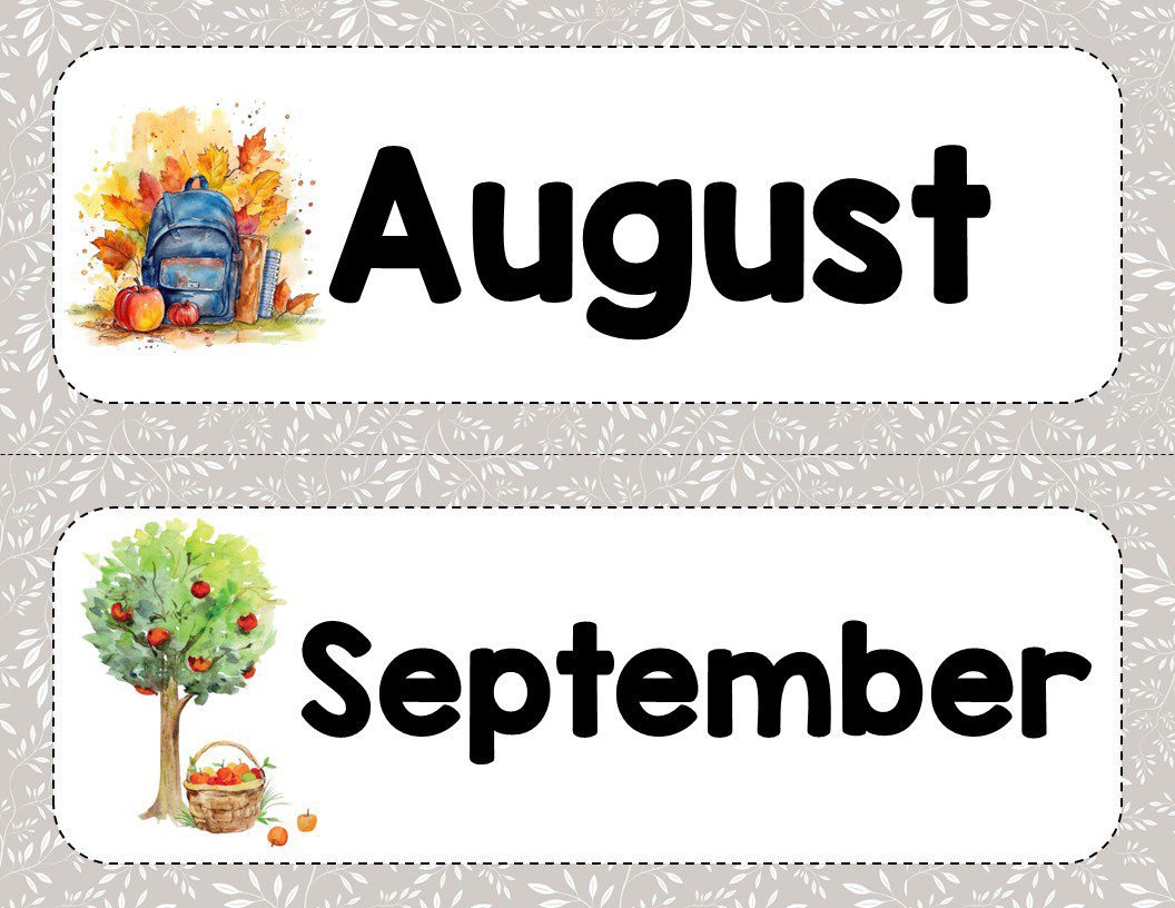 Dagsplan på engelsk - grå