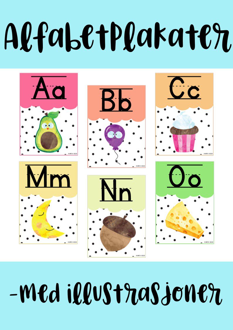 Alfabetplakater med bilder
