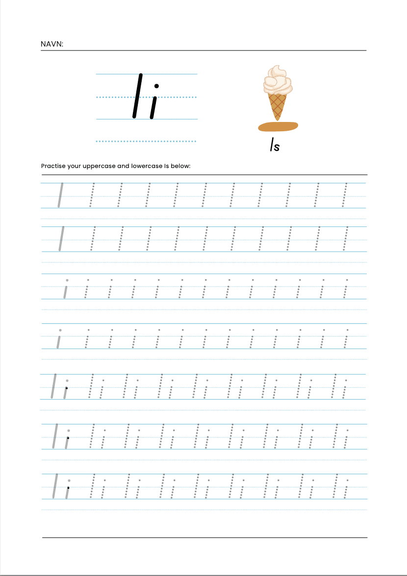 Arbeidshefte, bokstaven "I"