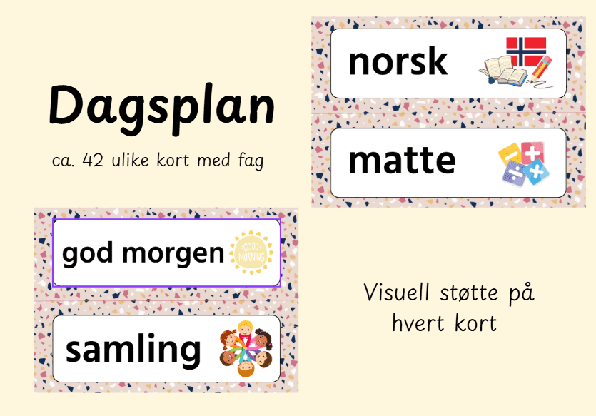 Visuell dagsplan - fag