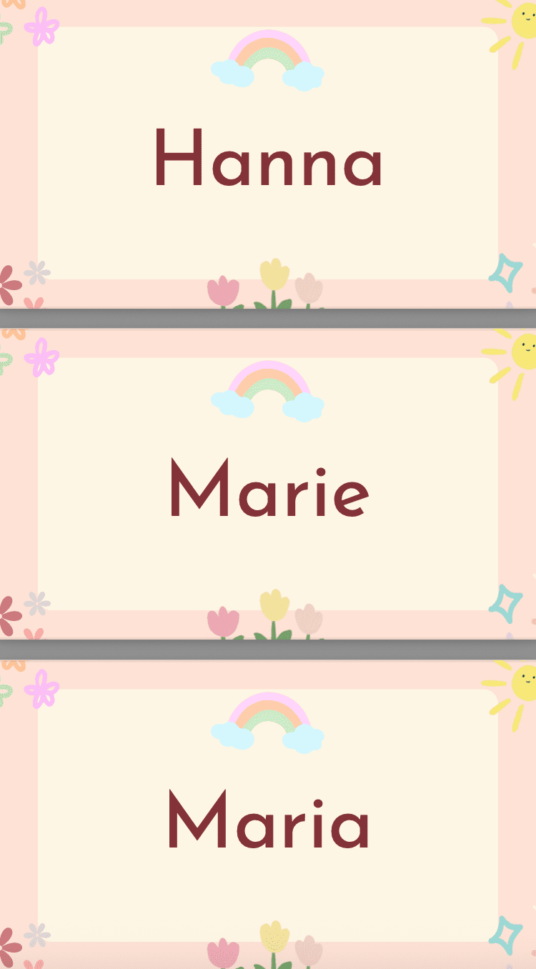 Navnelapper - kan redigeres