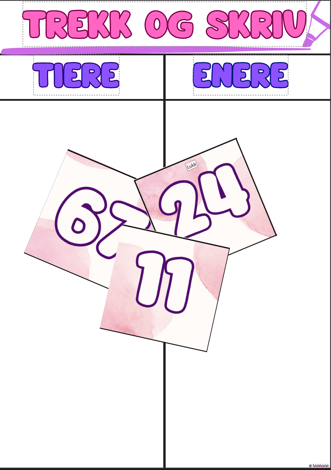 Trekk og skriv-Plassverdisystemet