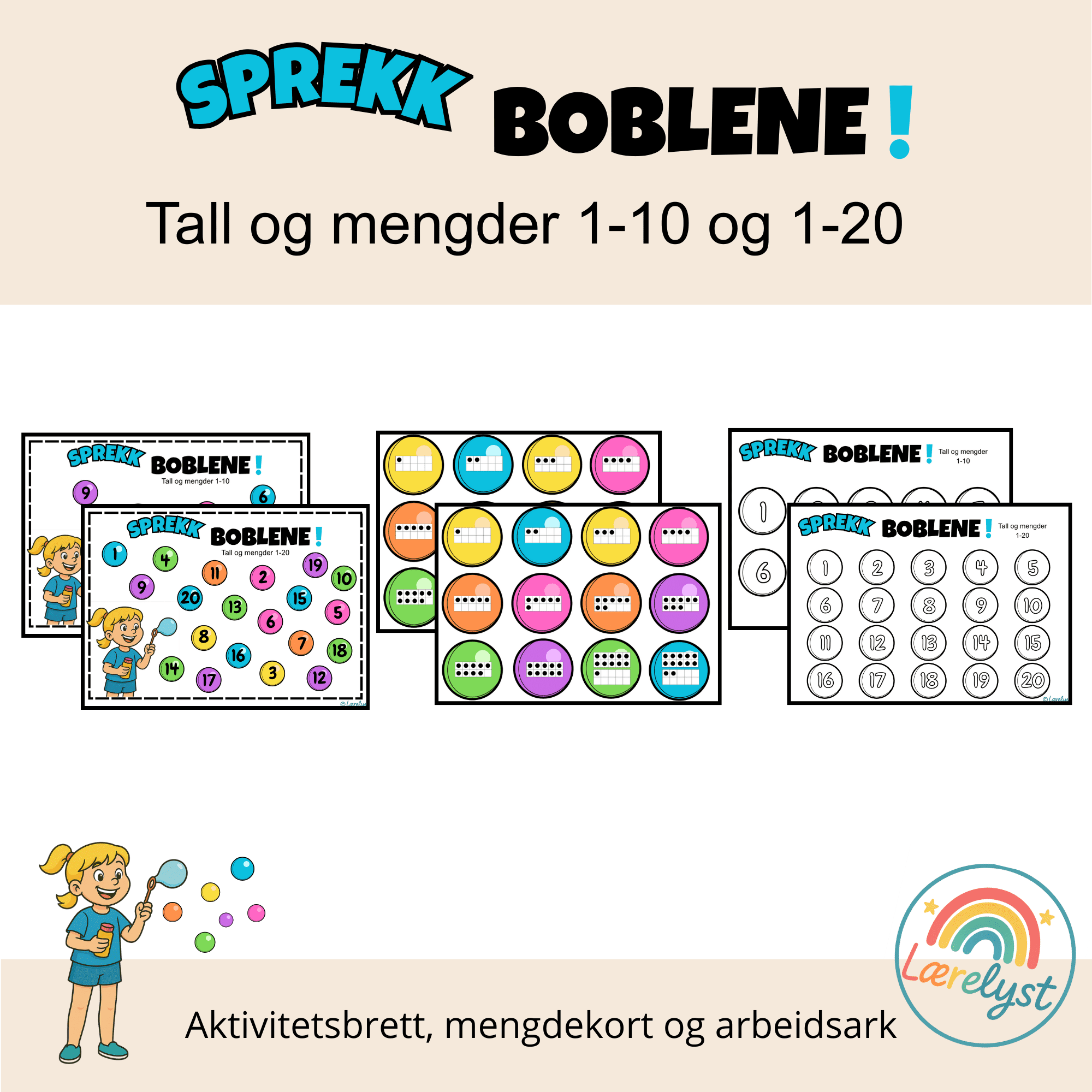 Sprekk boblene! Tall og mengder