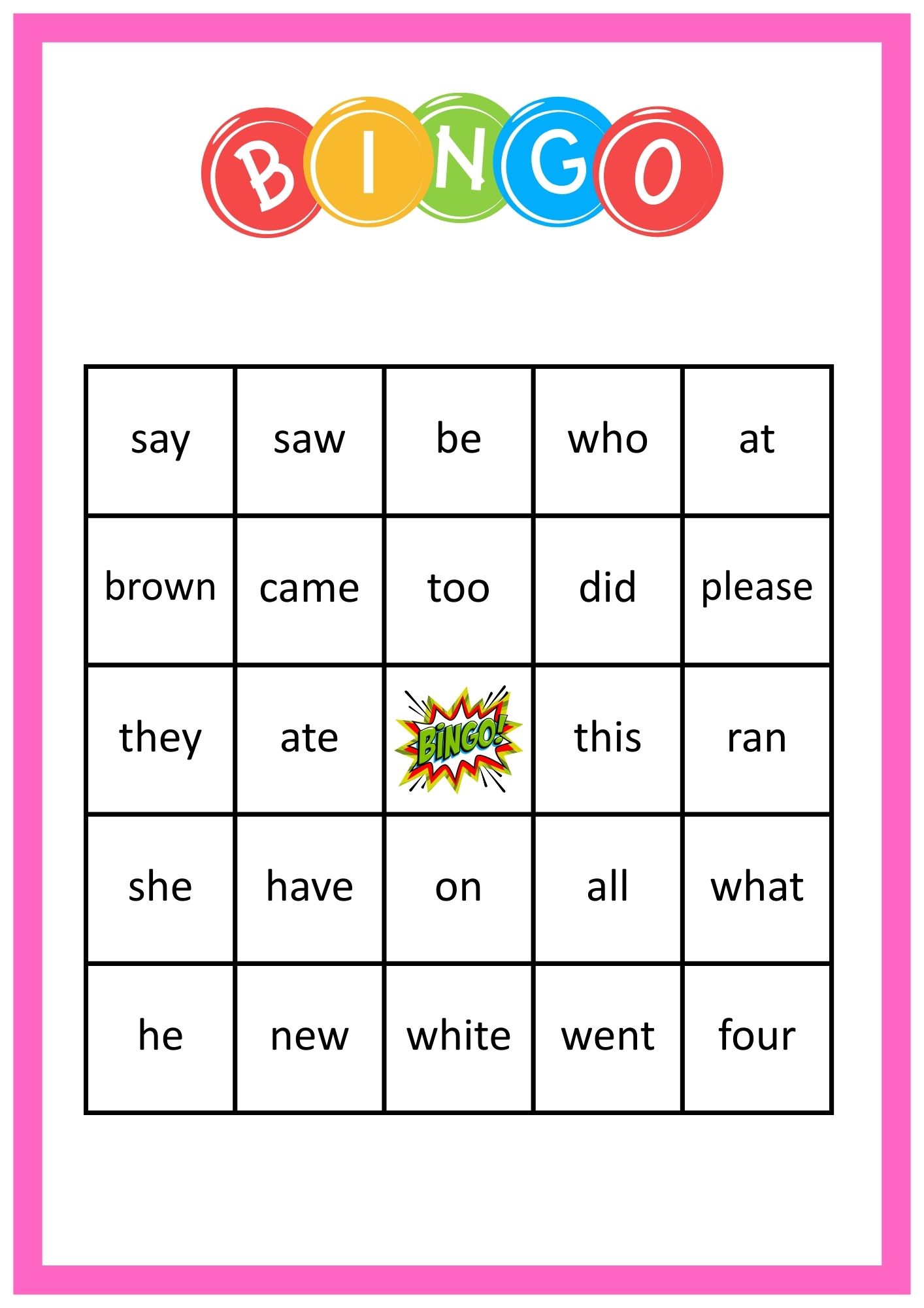 Dolch sight words - første engelske høyfrekvente ord - Bilde 10