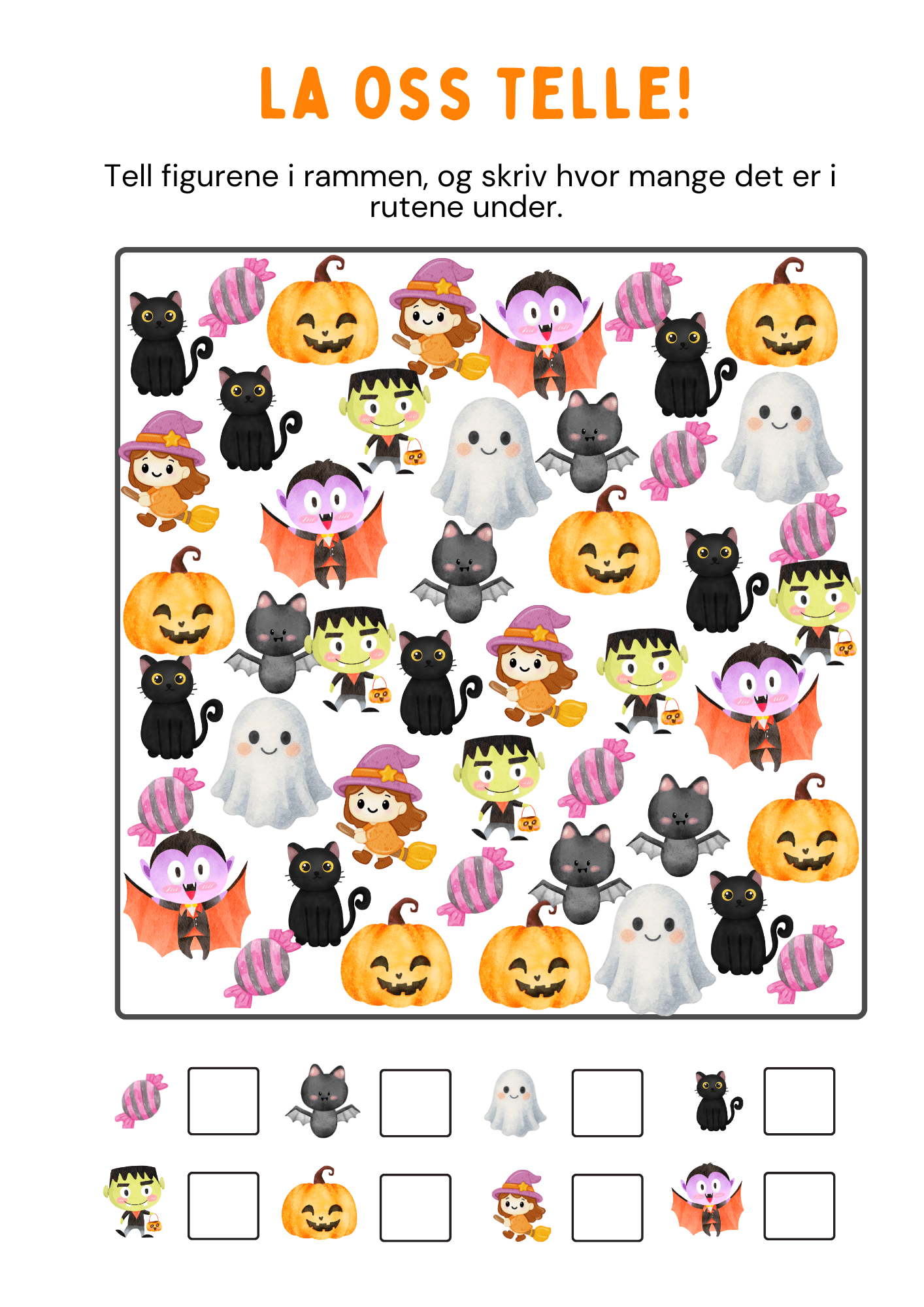 La oss telle: Halloween-tema