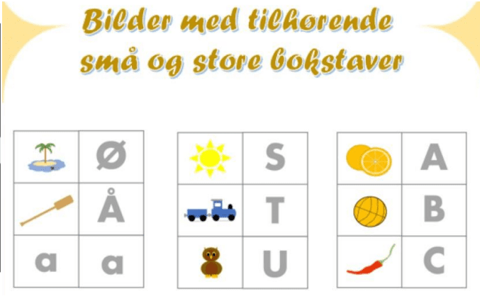 ABC Spill (Domino med bilder og tilhørende bokstaver)