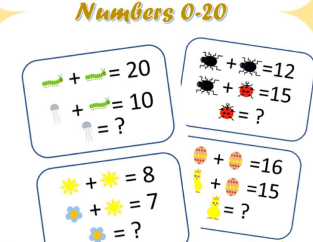 Algebra med addisjon (Finn verdien av symbolet) 0-20