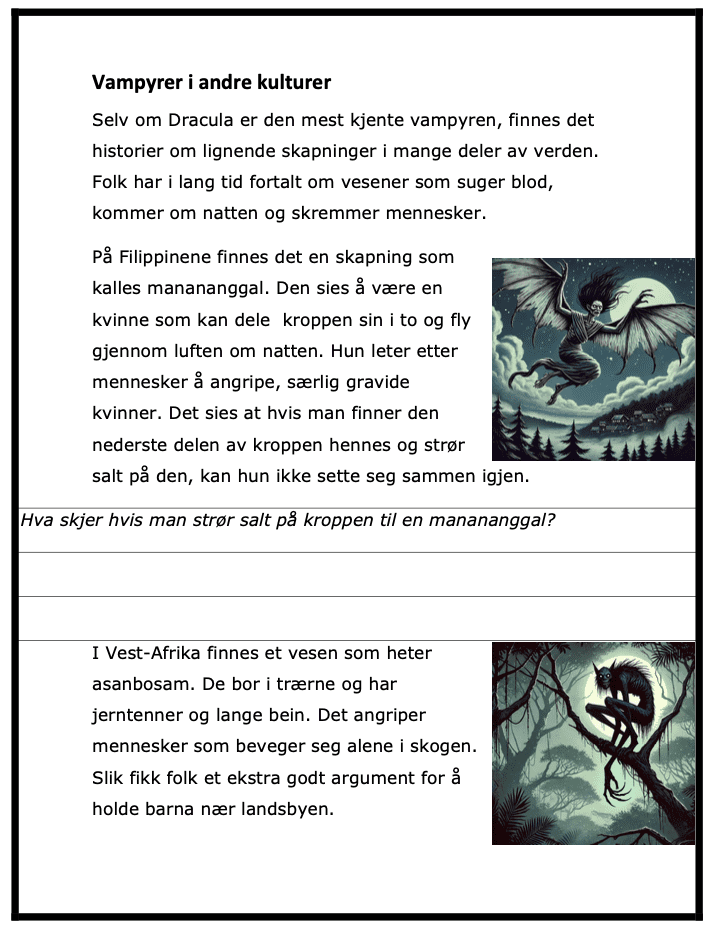 Hvem er Dracula? - BM - ca 4.-6.trinn- lesehefte m/spørsmål og oppgaver - Bilde 2