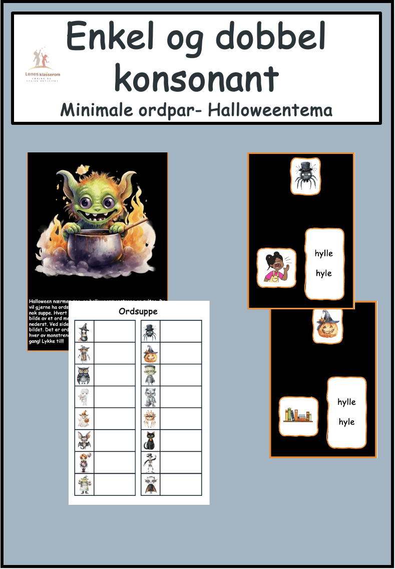 Enkel -og dobbel konsonant- Ordsuppe