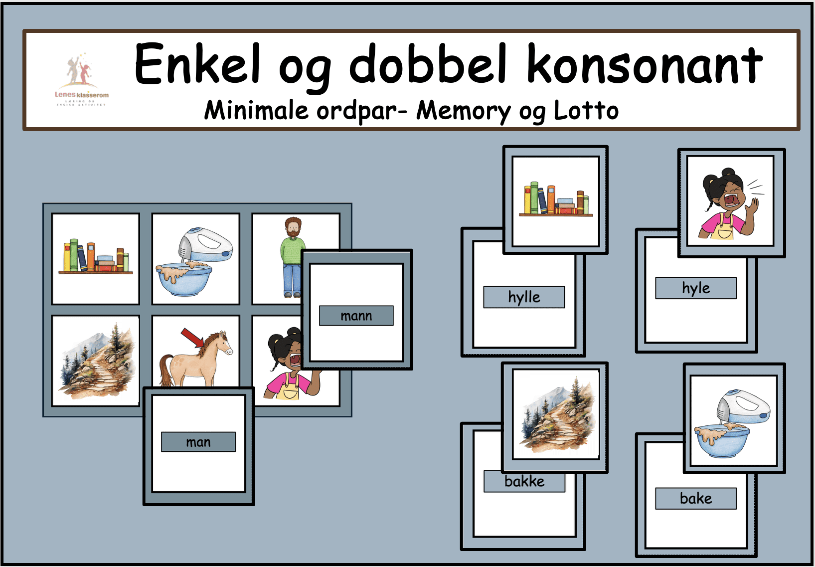 Enkel og dobbel konsonant- Memory og Lotto