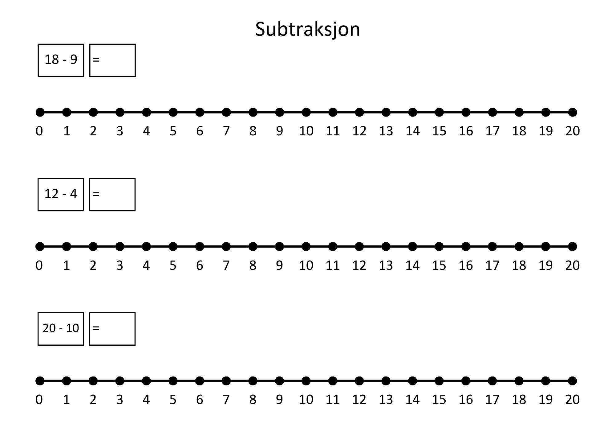Tallinjer - addisjon og subtraksjon med tallene til 100 - 8 økende nivåer. - Bilde 9
