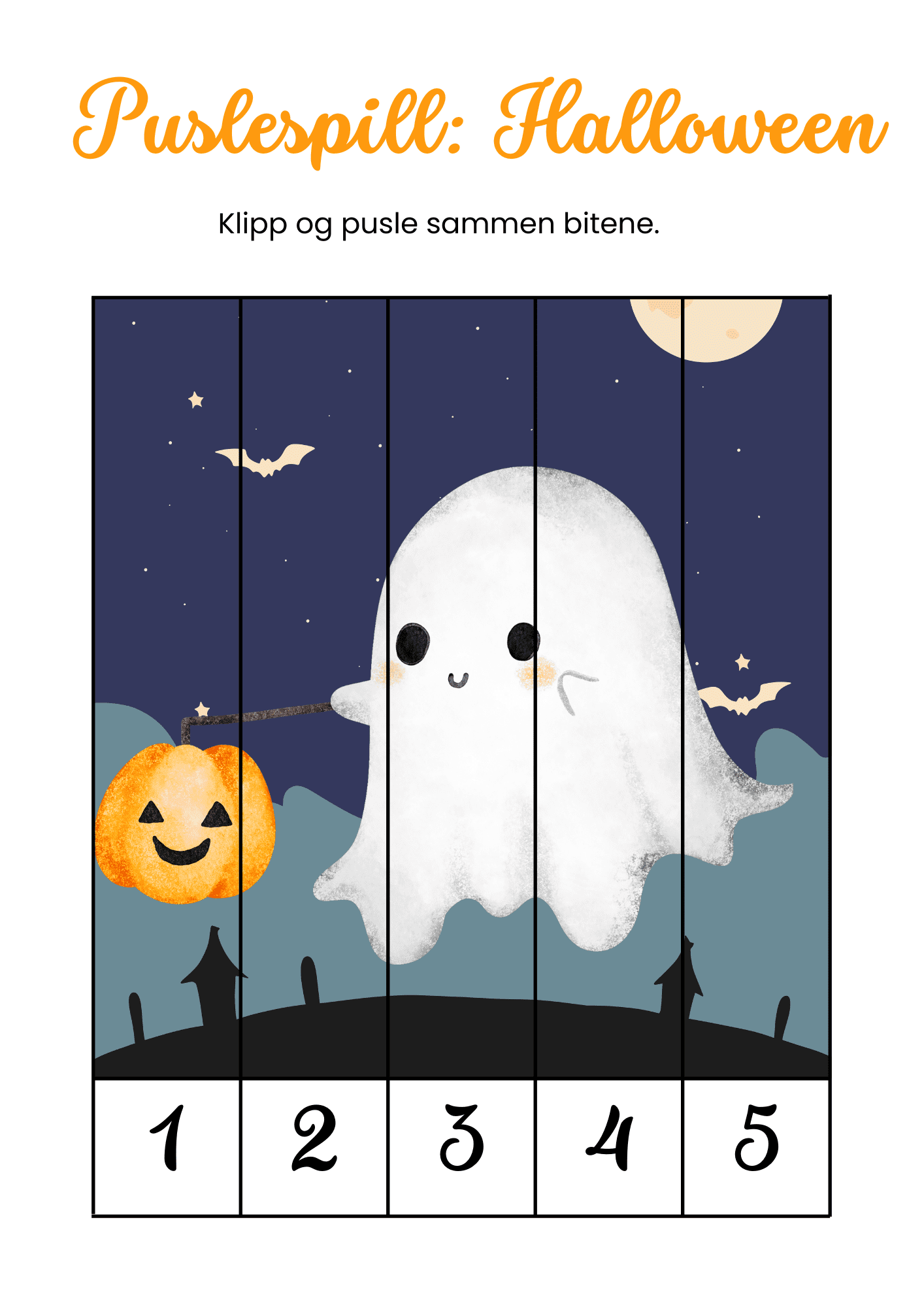 Puslespill med halloweentema