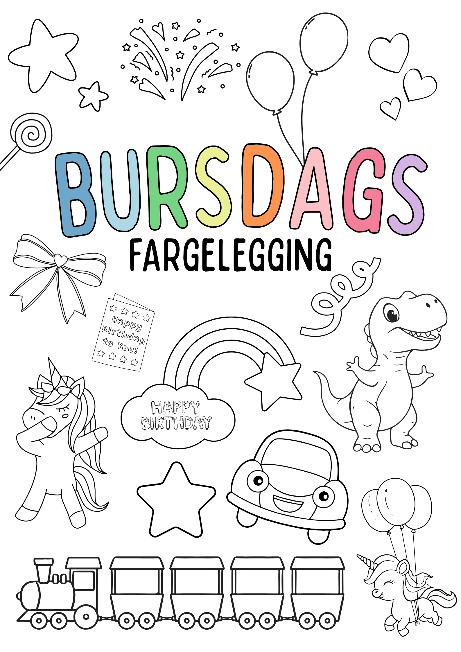 HAPPY BIRTHDAY - Fargelegging