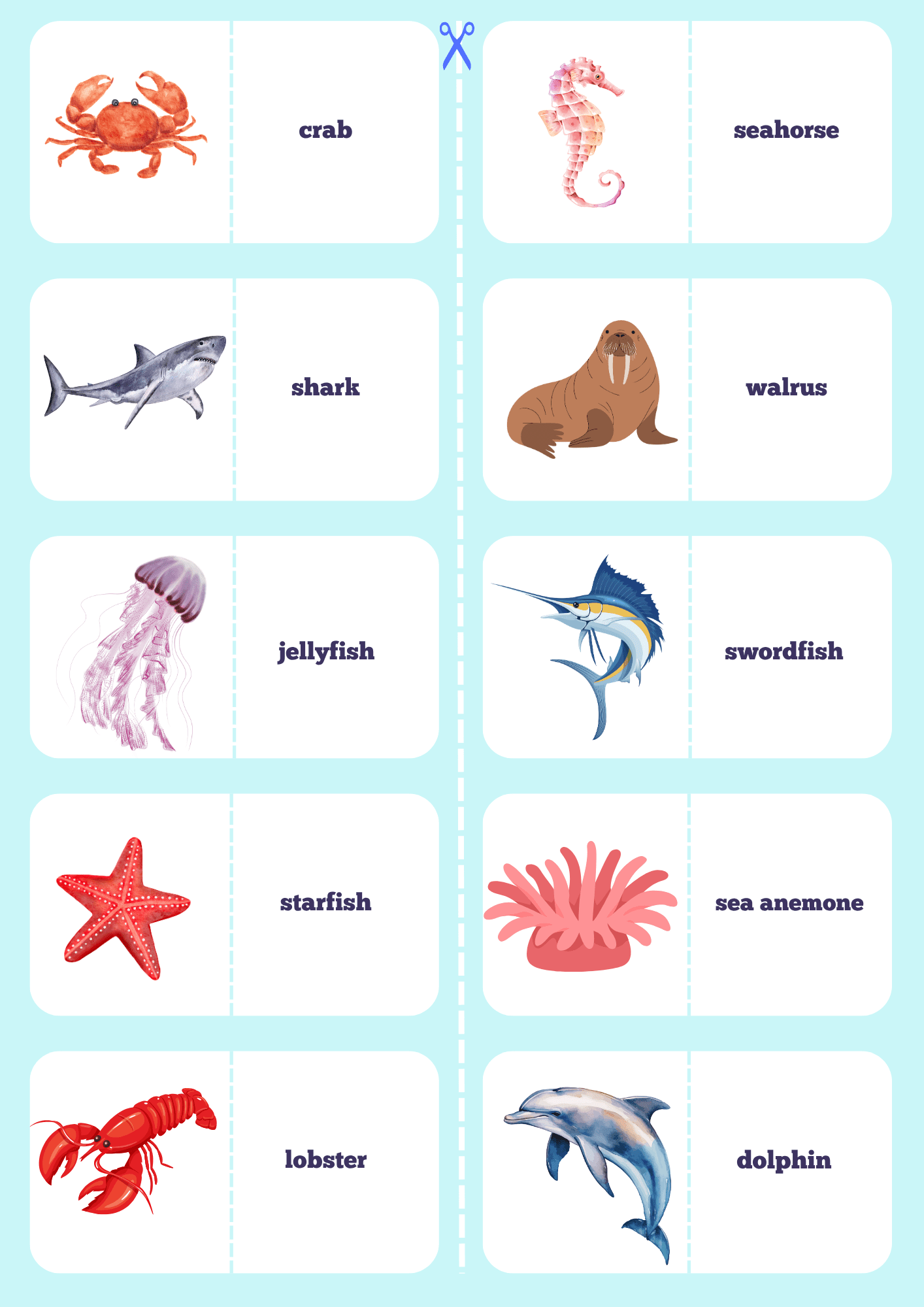 Memory med havdyr (engelsk og bokmål)