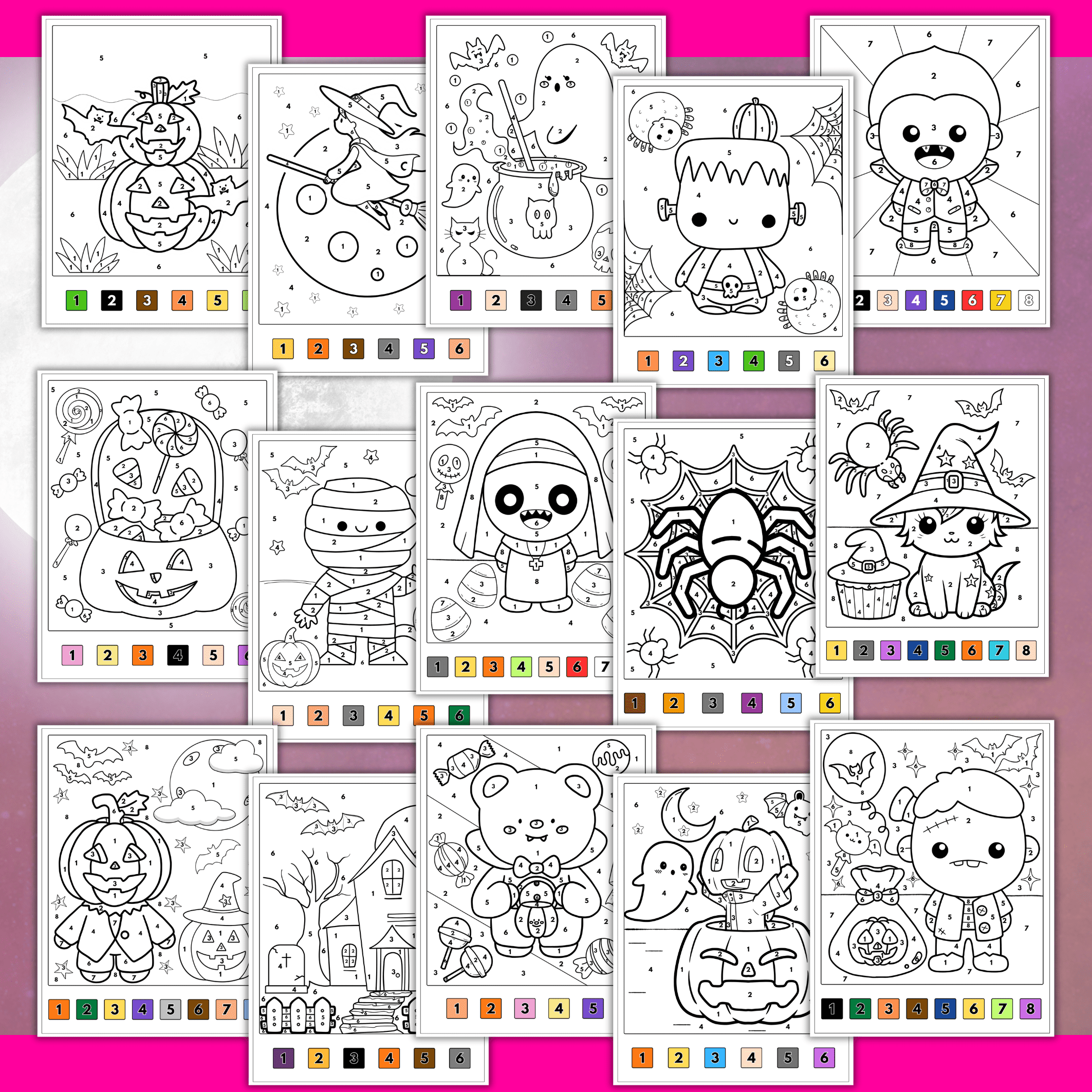 Halloween-fargelegg etter nummer - Bilde 2