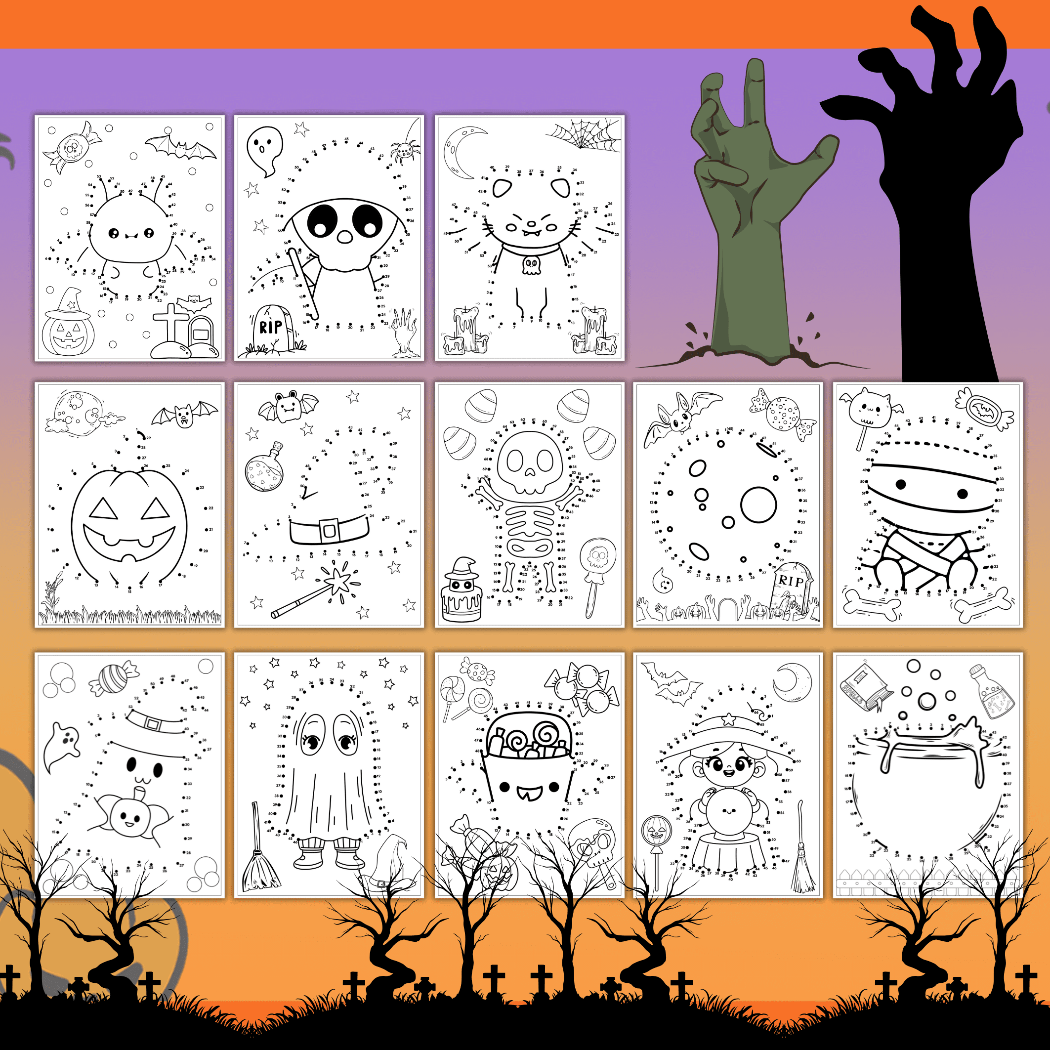 Halloween-prikk til prikk - Bilde 2