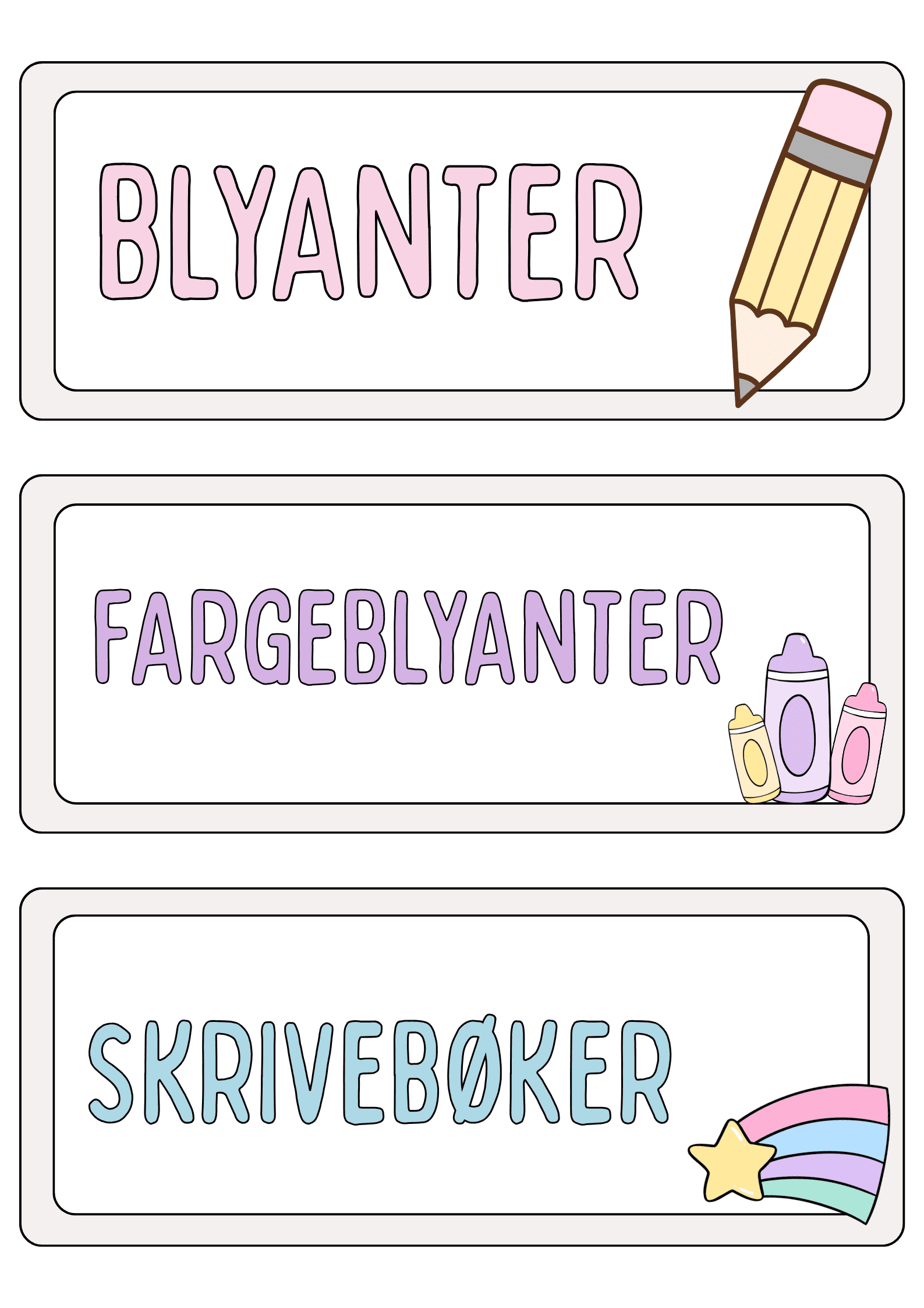 KLASSEROMSDEKOR - BOKMÅL (SLIM FONT) - Bilde 20