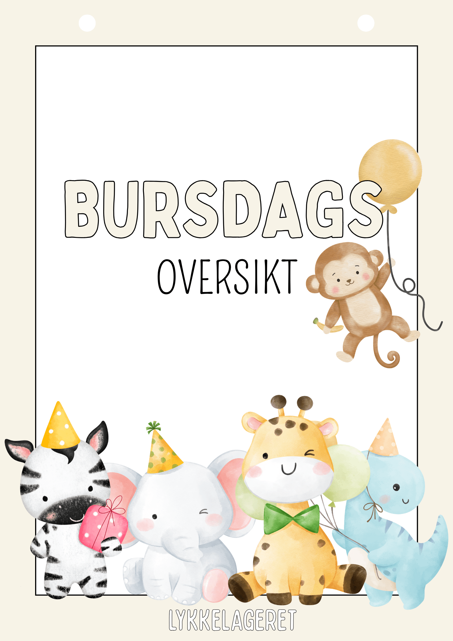 BURSDAGSOVERSIKT - FLIP OVER!