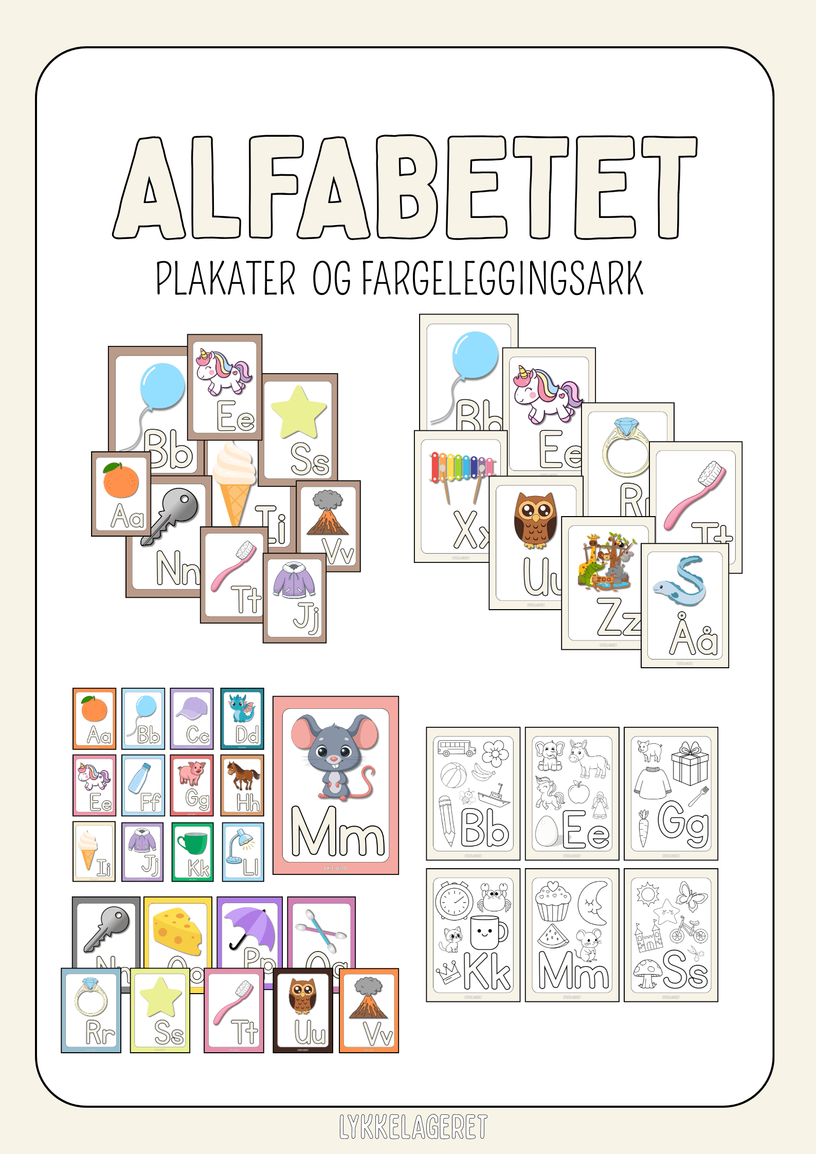 ALFABETET - Plakater og fargeleggingsark
