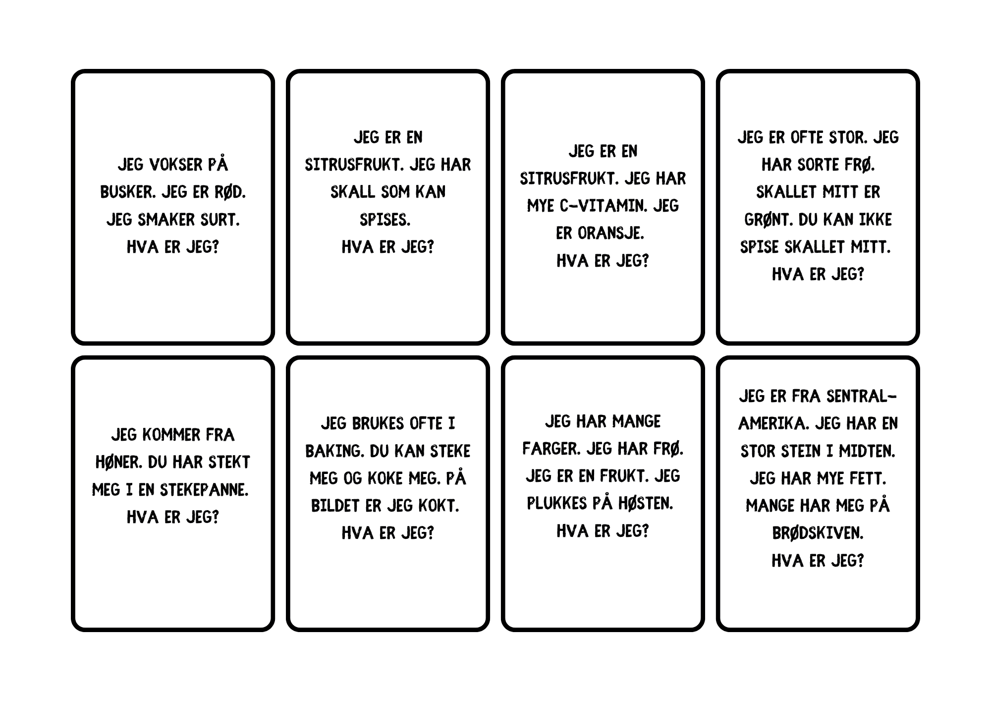 Ordkort og gåtekort: Mat - Bilde 2
