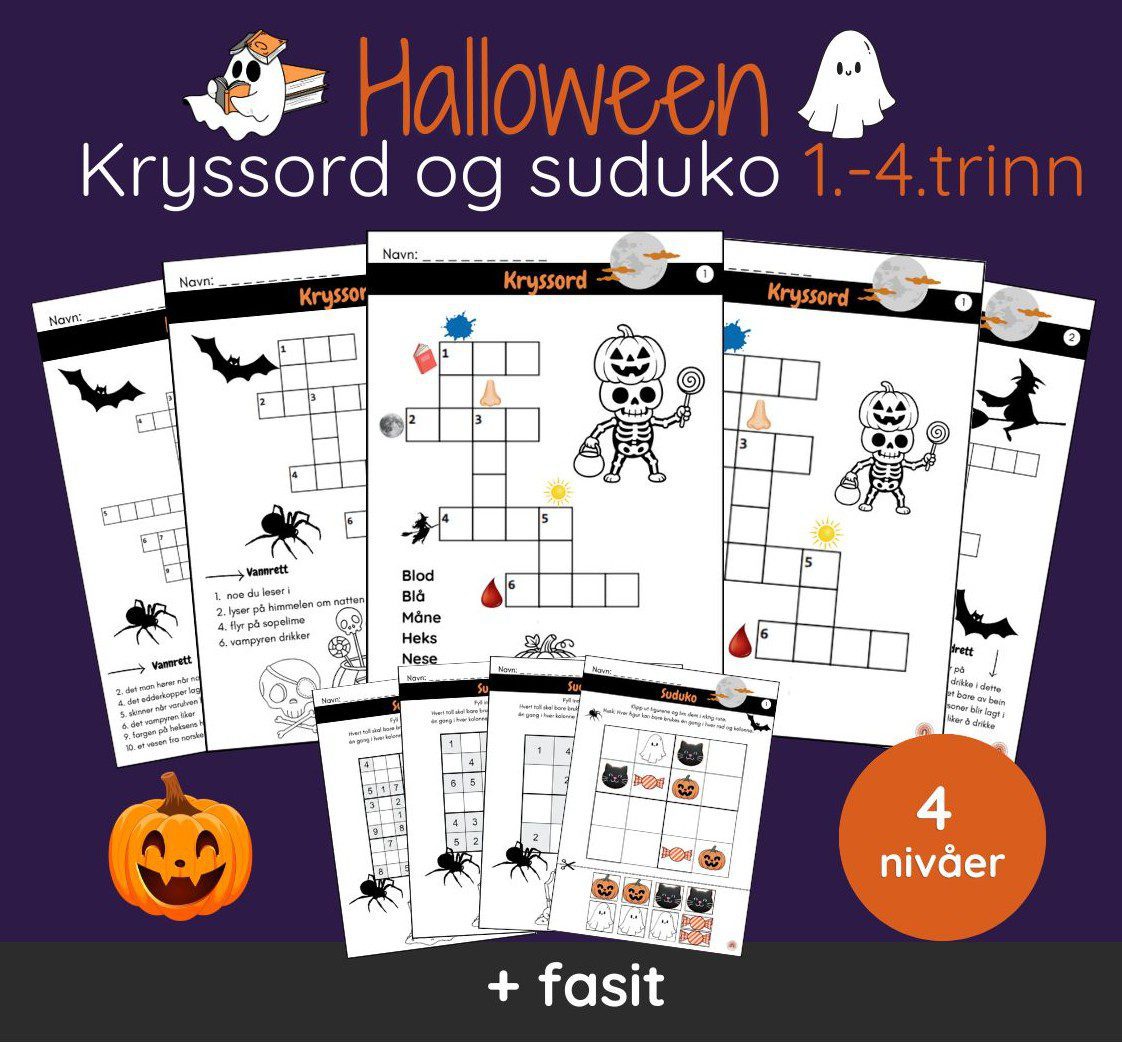 Halloween kryssord og suduko!