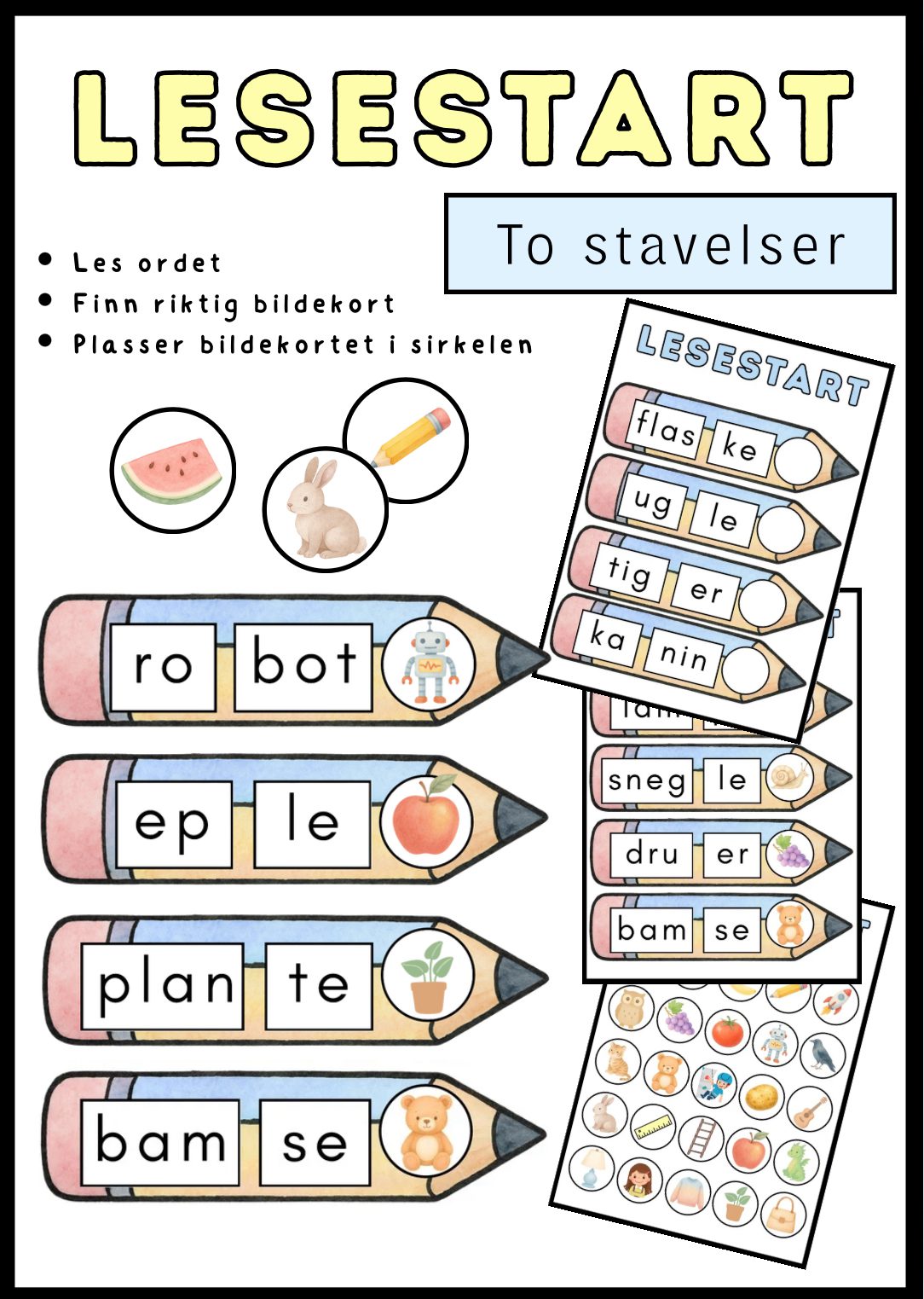 LESESTART - 2 stavelser