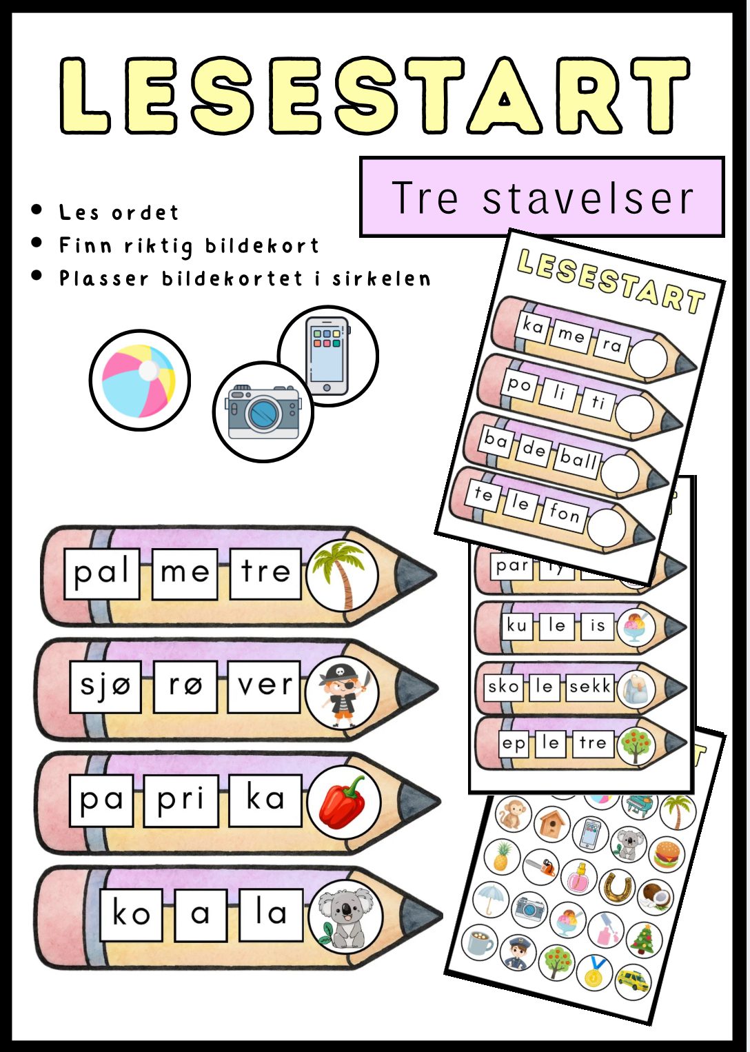 Lesestart - tre stavelser