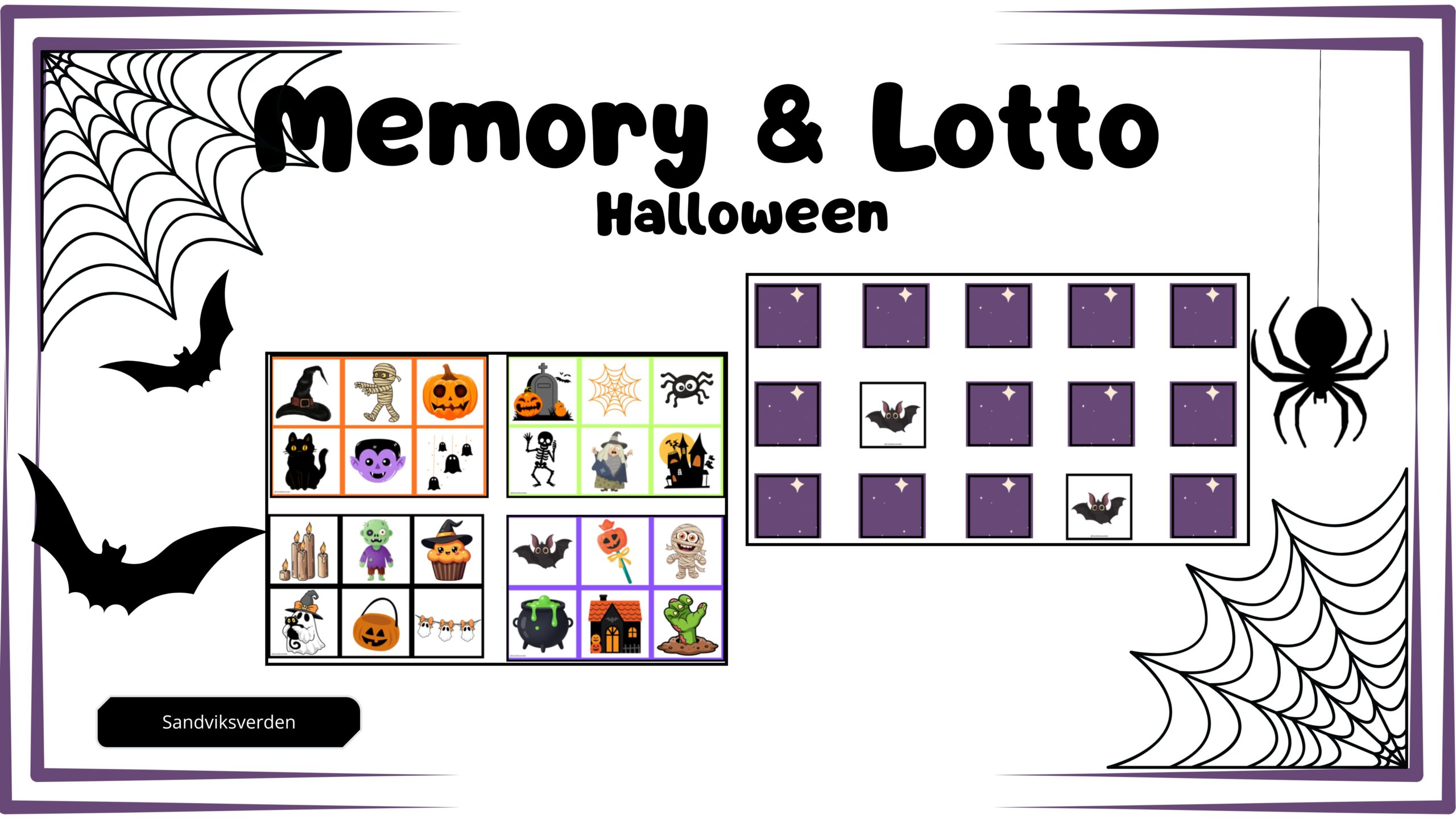 Halloweenpakke Memory & lotto