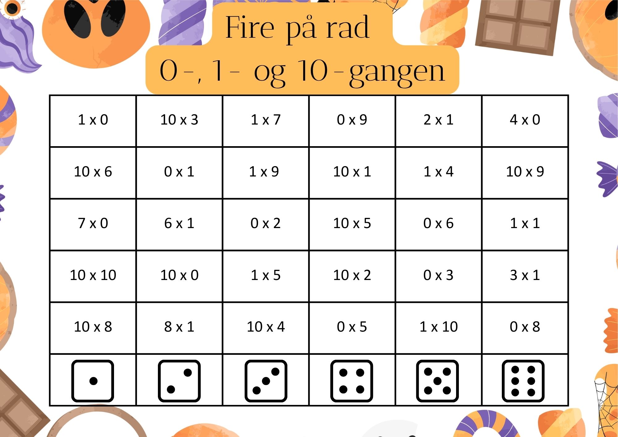 Halloween multiplikasjon - fire på rad - Halloween - Bilde 2