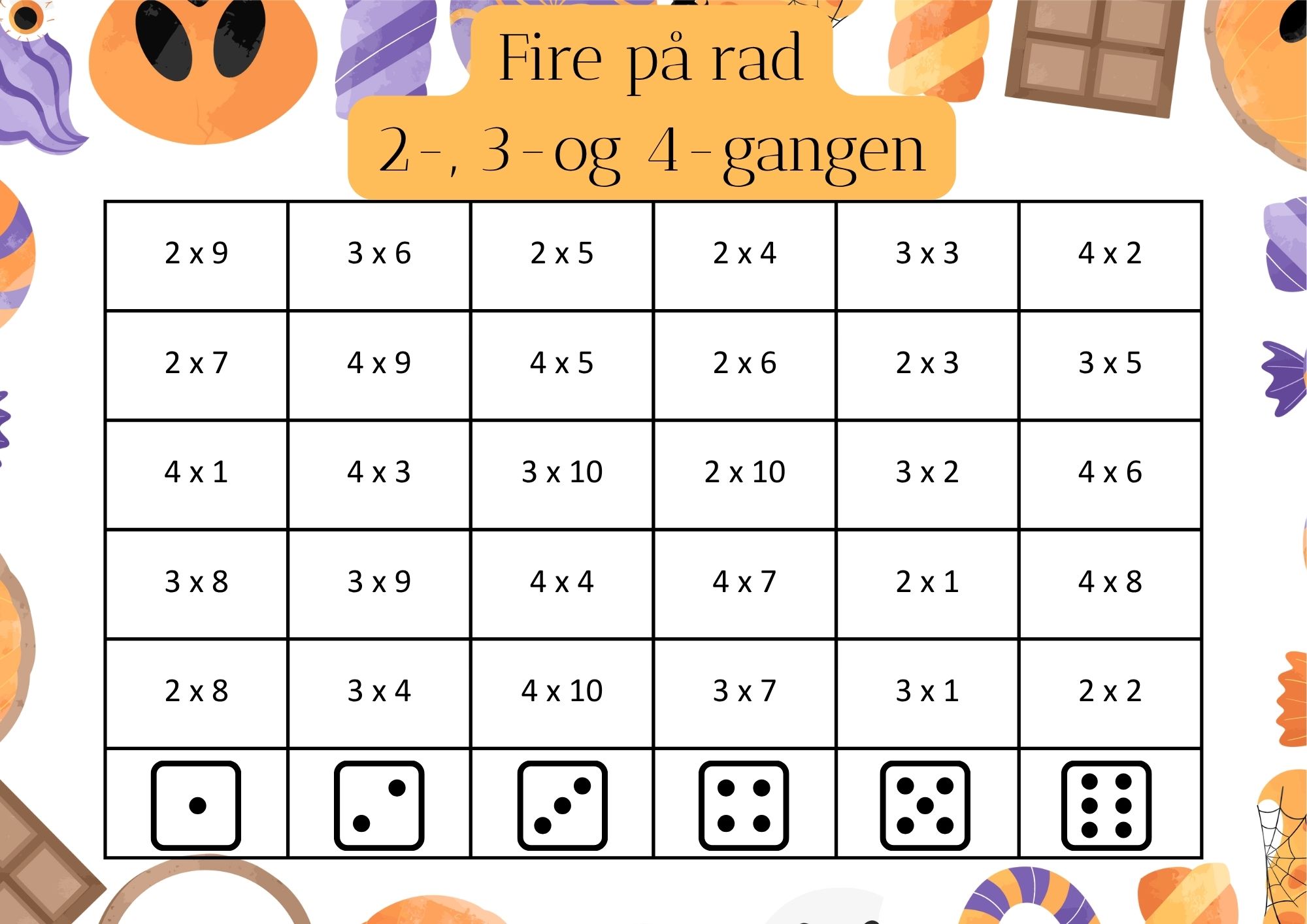 Halloween multiplikasjon - fire på rad - Halloween - Bilde 3
