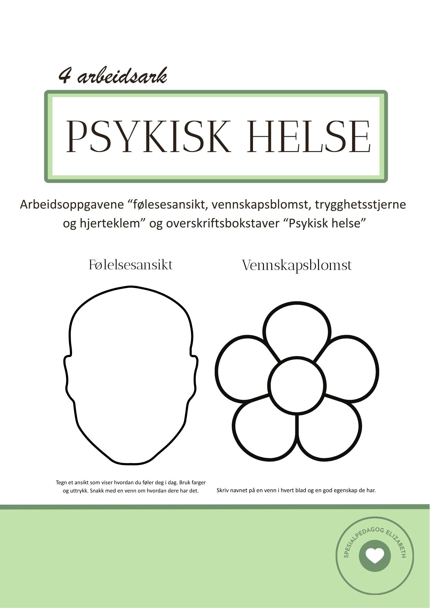 Psykisk helse - fire oppgaver til livsmestring & folkehelse / Verdensdagen for psykisk helse/Timen LIVET