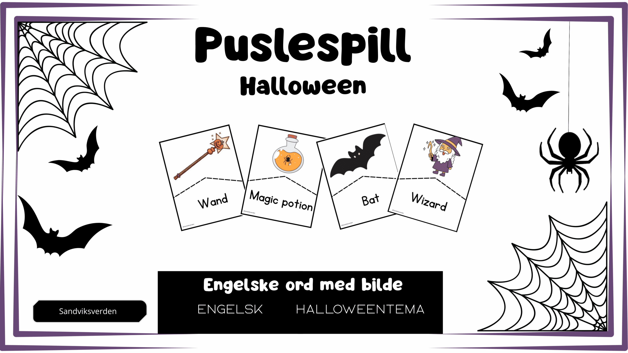 Puslespill- Halloween engelsk