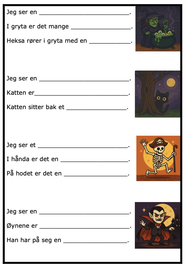 Ordbyggeren halloween - BM - lese/skrive/finne begrep - begynneropplæring - spesialundervisning - Bilde 3