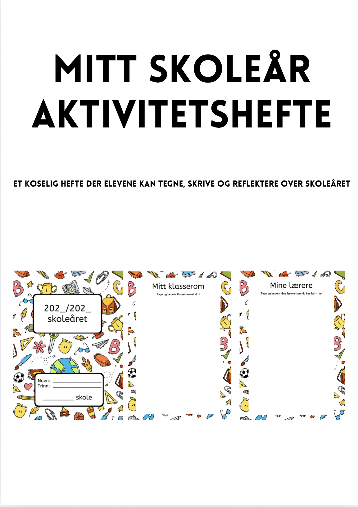 Mitt skoleår- aktivitetshefte