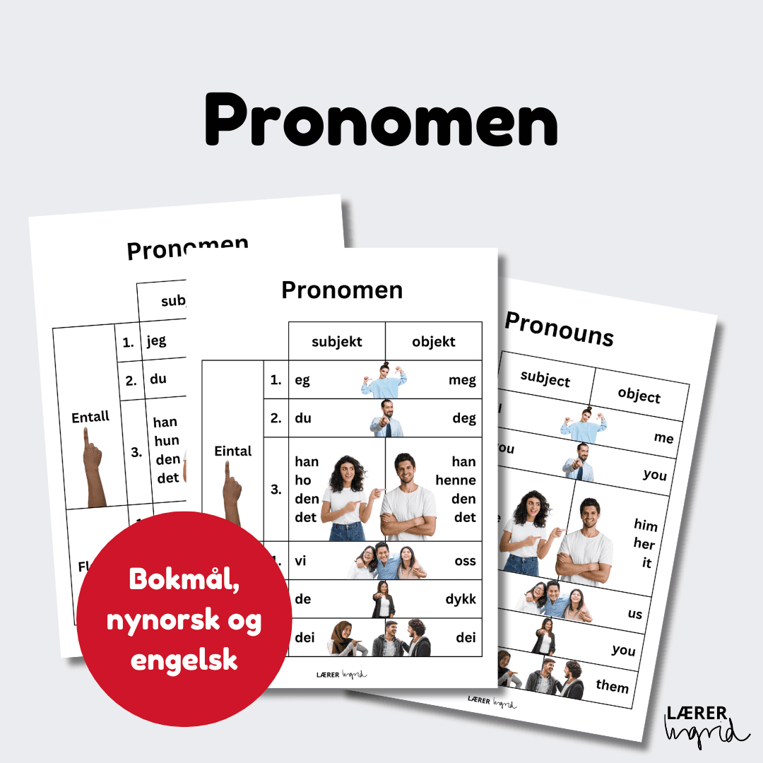 Plakat pronomen BM+NN+ENG