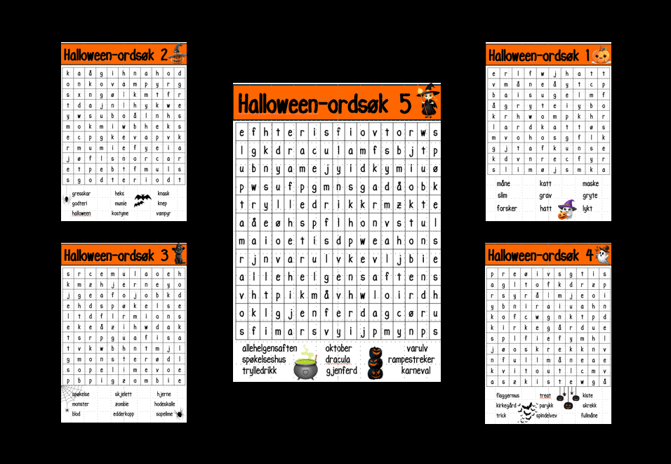Halloween - ordsøk
