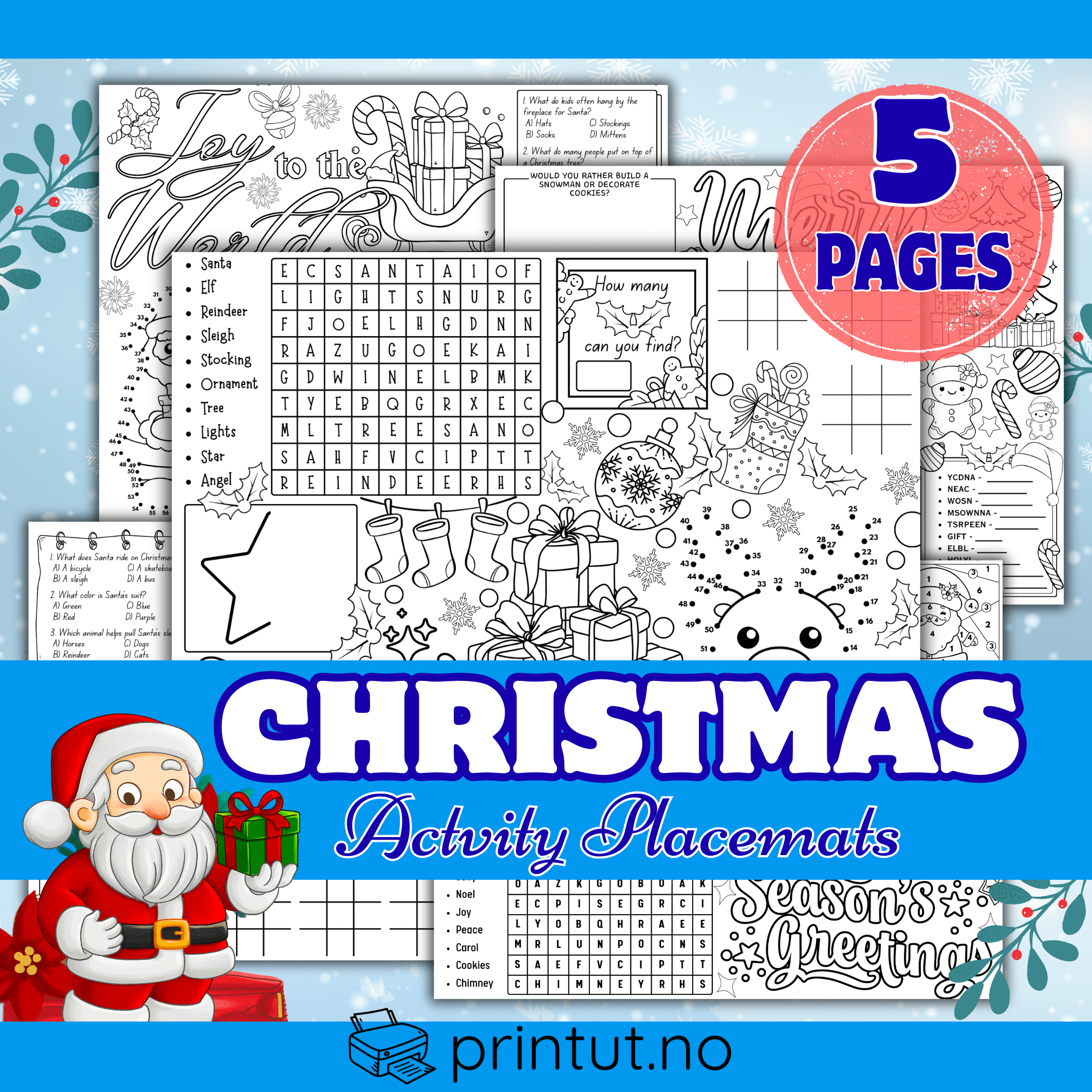 Christmas Activity Placemats